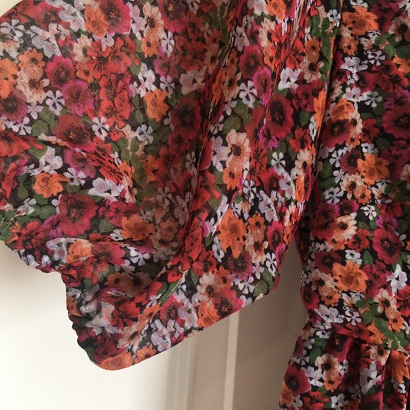 BCBGeneration square neck back drawstring lined babydoll chiffon dress size 6 - Picture 3 of 12